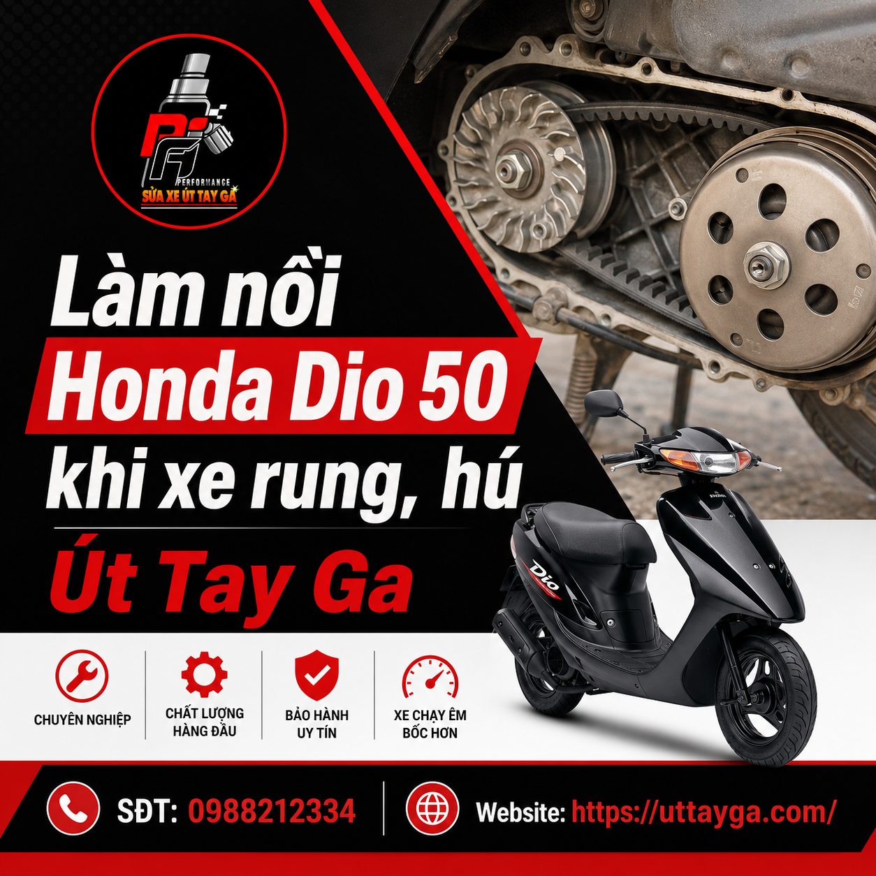 Làm nồi Honda Dio 50cc 