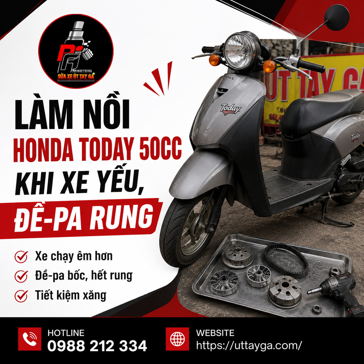 Làm nồi Honda Today 50cc
