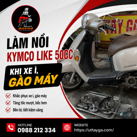 Làm nồi Kymco Like 50cc khi xe ì, gào máy | Út Tay Ga