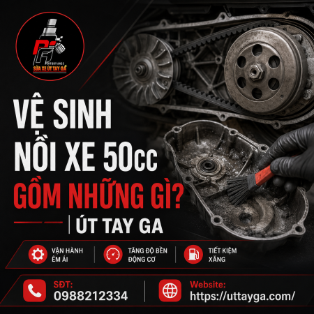 Vệ sinh nồi xe 50cc gồm những gì? | Út Tay Ga